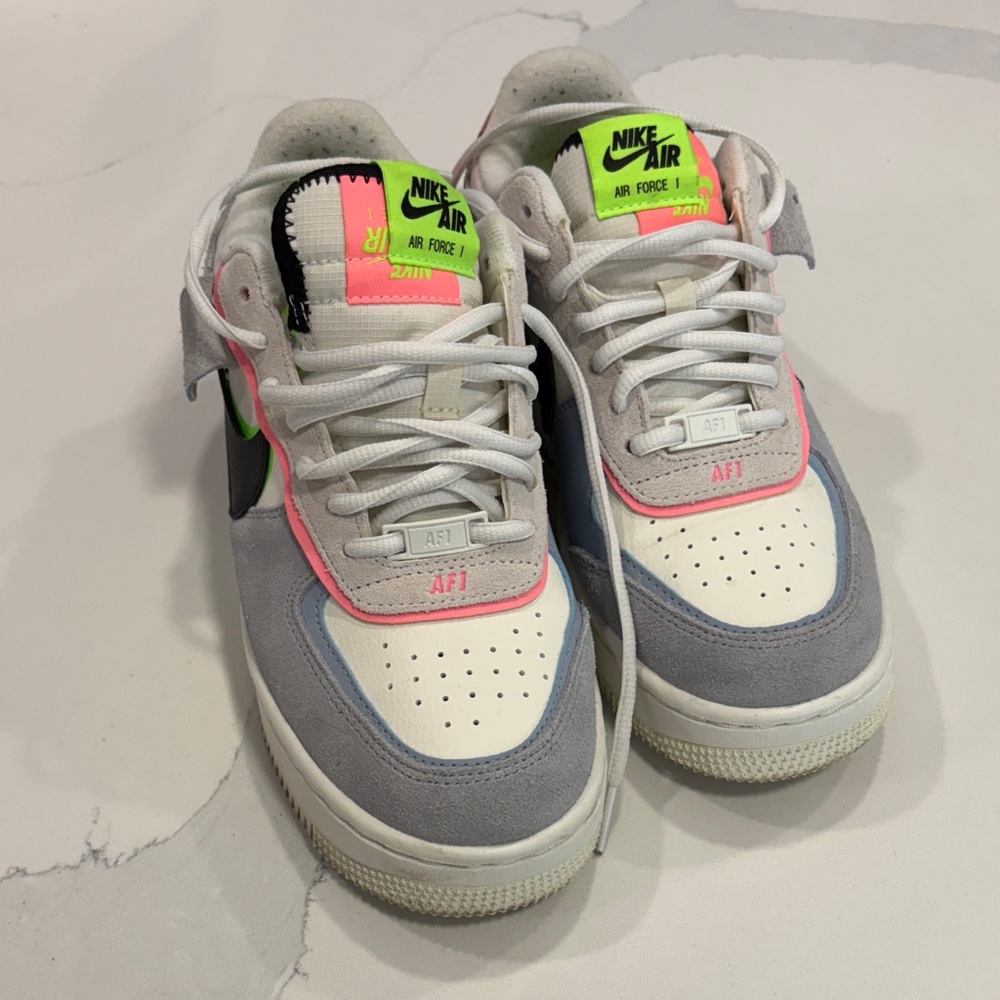 Nike Air Force 1 with Neon and Gray Accents
